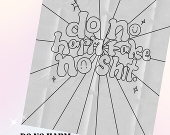 Printable Do No Harm, Adult Coloring Pages, Coloring Prints, Personal Mantra