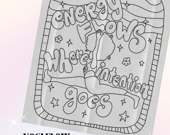 Flowing Yogi Coloring Page: Mindful Adult Print (PDF)