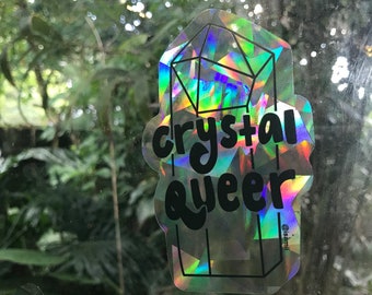 Queer Rainbow Maker Suncatcher Sticker - Crystal Queer Prismatic