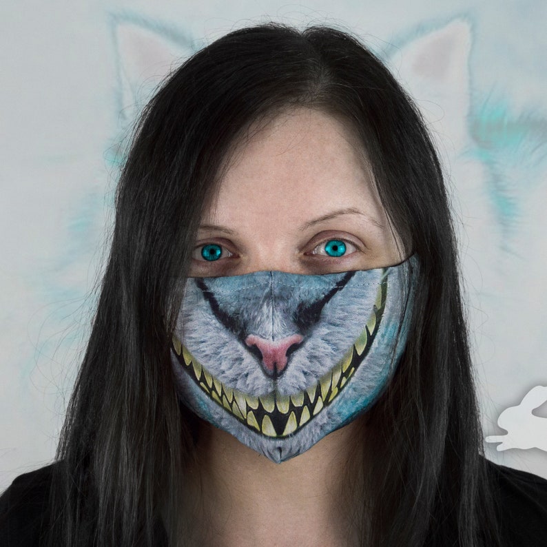 Cheshire Cat Three Layer Face Mask Etsy