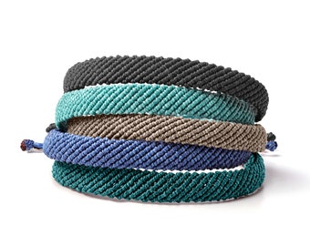 Bracelet de cheville ou bracelet imperméable fait main avec fil de surf ciré pour femme ou homme