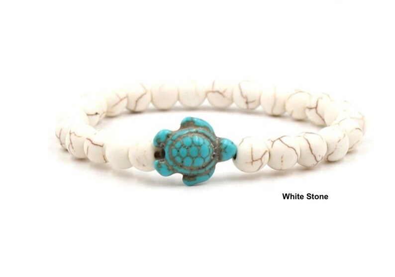 Gemstone Bead Bracelet or Anklet Sea Turtle Pendant Men & - Etsy
