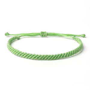 Handmade Surf Waxed Thread Waterproof Anklet or Bracelet for Women or Men Pastel Jewelry Green