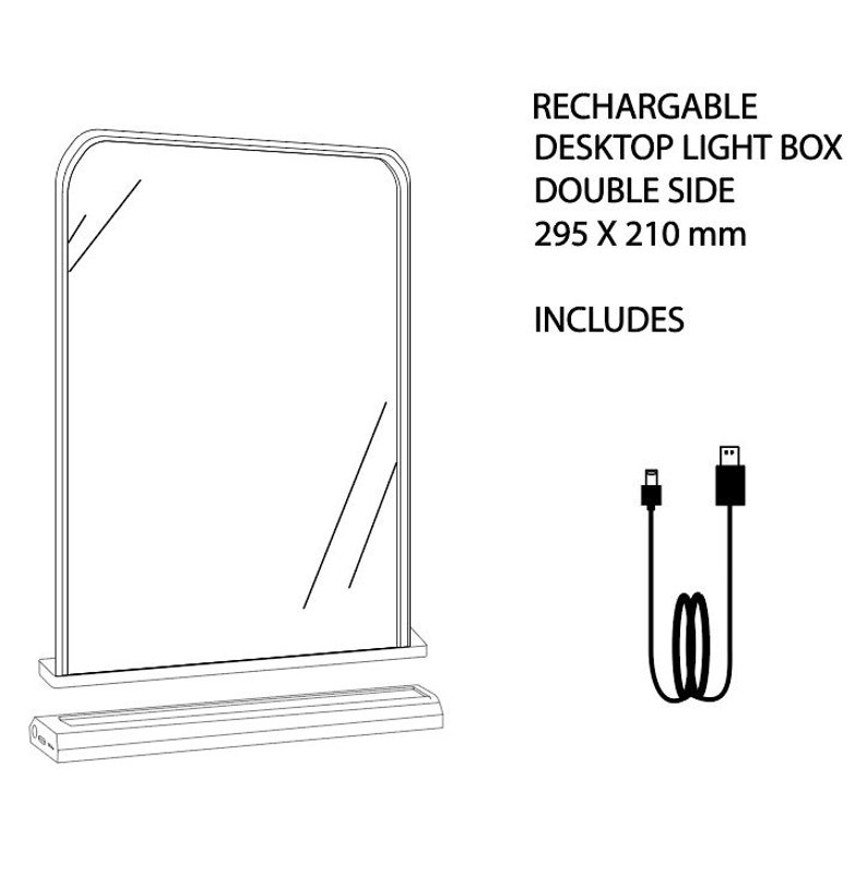Table Top Display Led Light Box Rechargeable Desktop Double Etsy
