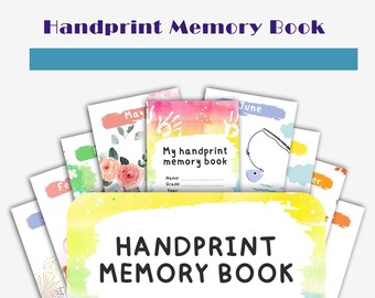 Handprint Memory Book | Create Lasting Memories | Keepsake Gift for Parents and Grandparents| Immediate Download | Digital