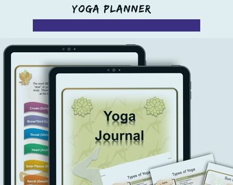Yoga Printable Planner| Yoga Journal | Flexibility Book | Yoga Exercises |Yoga Diary | Yoga Position Logsheet | Instant Download