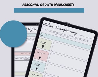 Personal Growth Plan Worksheets | Growth Plan Printables | Growth Mindset| Personal Growth Tracker | Immediate Download | Digital