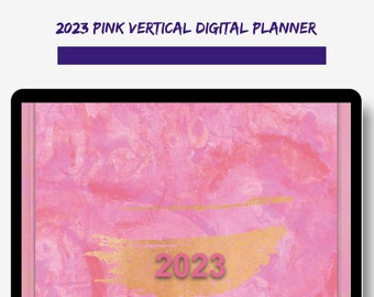 Vertical Digital Planner (Pink) 2023| 2023 Digital Planner | Organizational Planner | Meal Planner| Financial Tracker| Instant Download