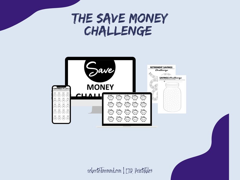 The Save Money Challenge Trackers for the Year Habit Printables Self-Care Immediate Download Digital Worksheets image 10