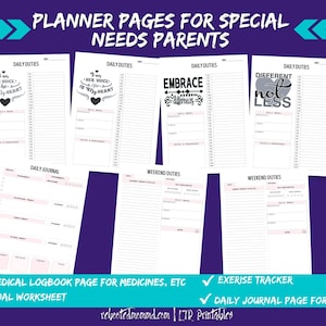 Special Needs Journal Printable Pages | Special Needs Binder | Autism | Down Syndrome | Special Needs Parent | Therapy | Instant Download