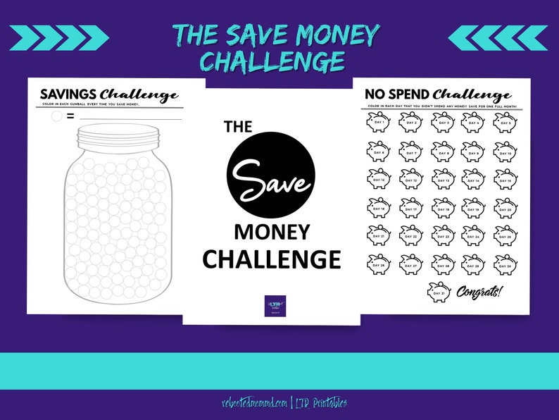 The Save Money Challenge Trackers for the Year Habit Printables Self-Care Immediate Download Digital Worksheets image 6