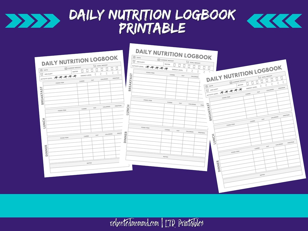 Daily Nutrition Tracker Printables | Nutrition Tracker| Nutrition ...