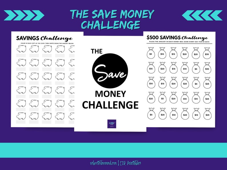 The Save Money Challenge Trackers for the Year Habit Printables Self-Care Immediate Download Digital Worksheets image 5