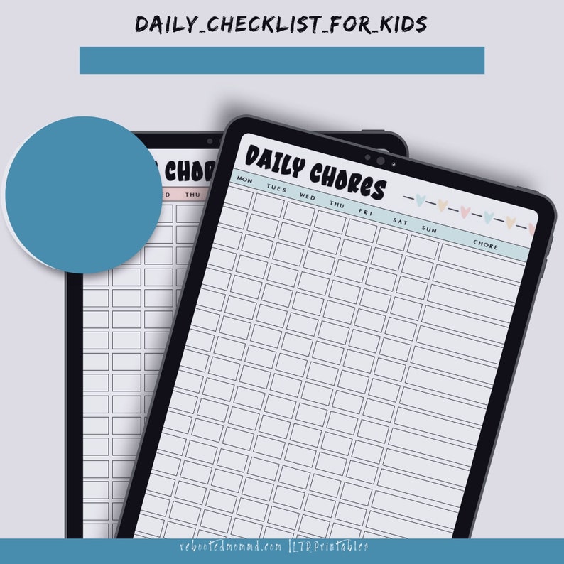 Daily Checklists for Kids Printables Chore Worksheets Kids' Chores Kids' Organization and Responsibility Immediate Download image 5