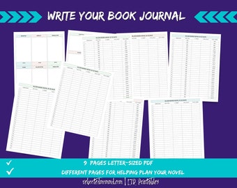 Write Your Book Journal | Writing Journal | Writing Guide | Finish Your Book Pages | Novel Planning | Instant Download | Novel Writing