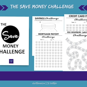 The Save Money Challenge Trackers for the Year Habit Printables Self-Care Immediate Download Digital Worksheets image 3