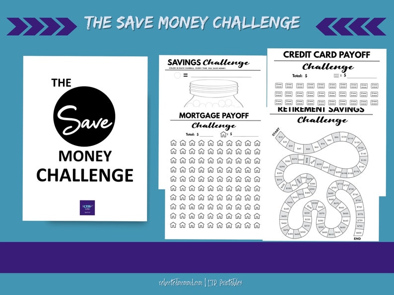 The Save Money Challenge Trackers for the Year Habit Printables Self-Care Immediate Download Digital Worksheets image 3