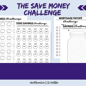 The Save Money Challenge Trackers for the Year Habit Printables Self-Care Immediate Download Digital Worksheets image 4