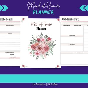 The Maid of Honor Printable and Planner Bundle | Maid of Honour ...