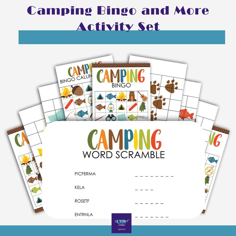 Camping Bingo and More Activity Set Fun Family Games for Camping Trips Printable PDF Instant Download image 5