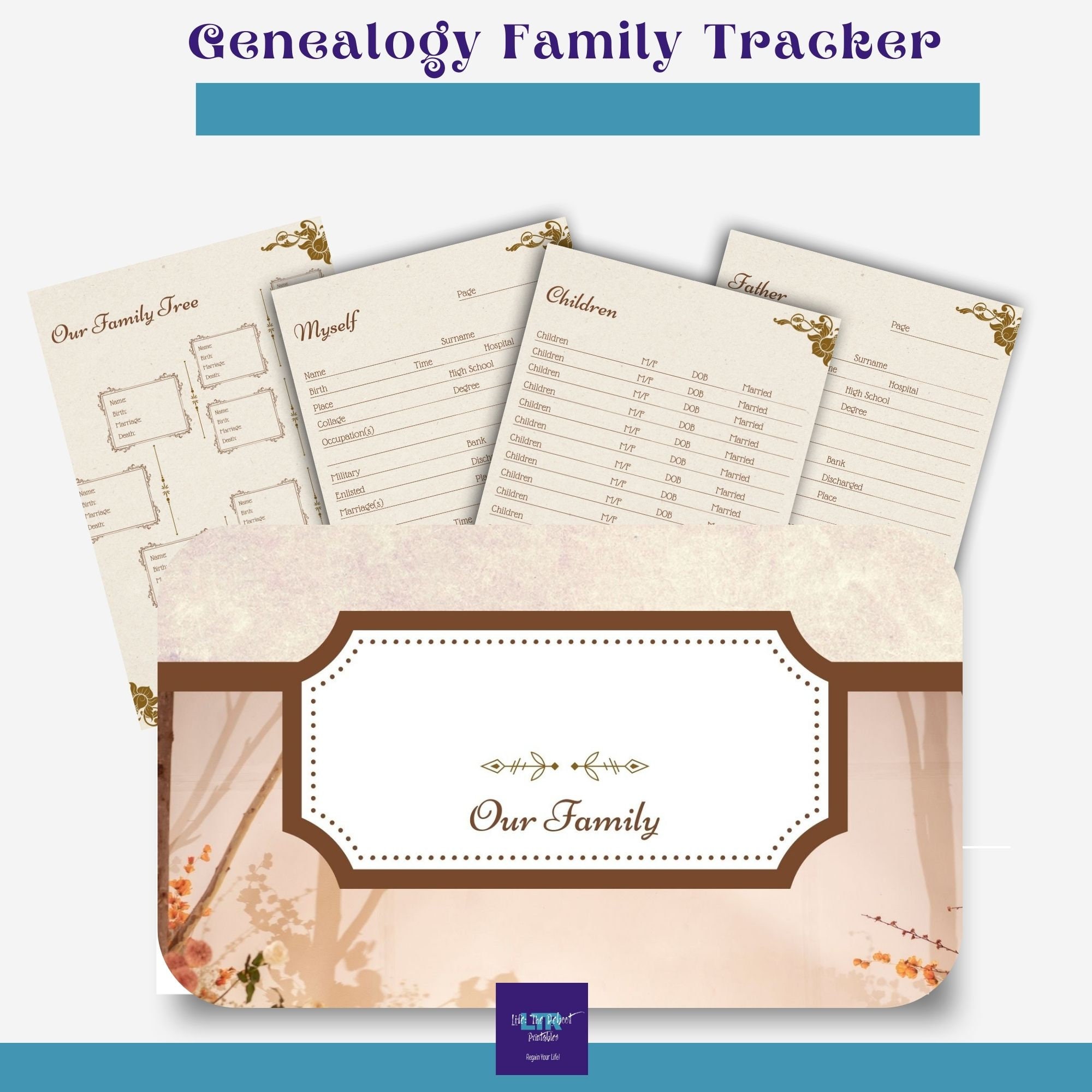 Tree Tracker Pdf Genealogy Family Tree Tracker | Printable Ancestry Chart (digital ...