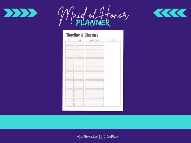The Maid of Honor Printable and Planner Bundle Maid of - Etsy