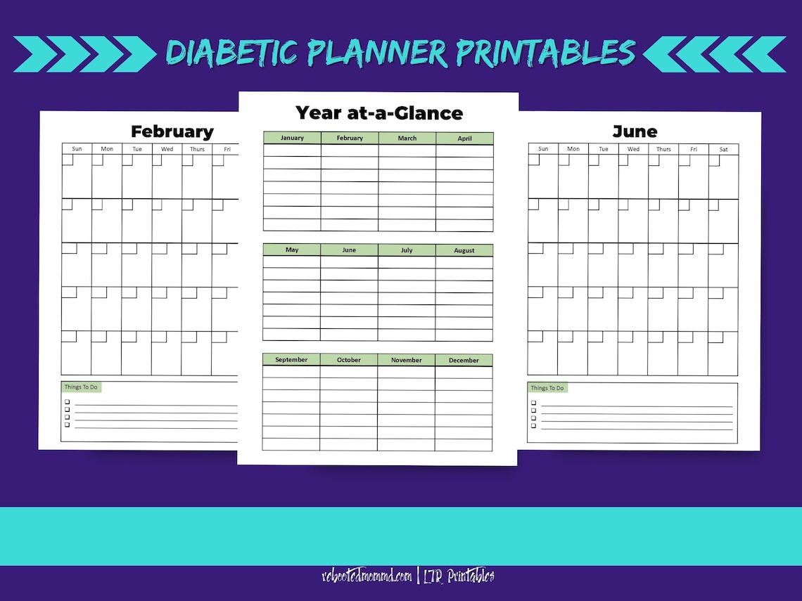 Diabetic Planner Printables Diabetes Medical Planner Diet Etsy