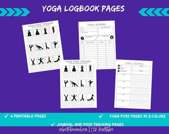 Pages du carnet de yoga | Journal Yoga | Livre de flexibilité | Exercices de yoga | Journal de yoga | Journal de Yoga | Téléchargement instantané