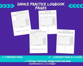 Dance Practice Logbook Printables | Routine Tracker (Instant Download)