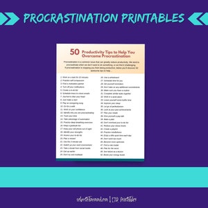 Procrastination Worksheet Printables Productivity Tips and Tools Beating Procrastination Worksheet Immediate Download Digital image 9