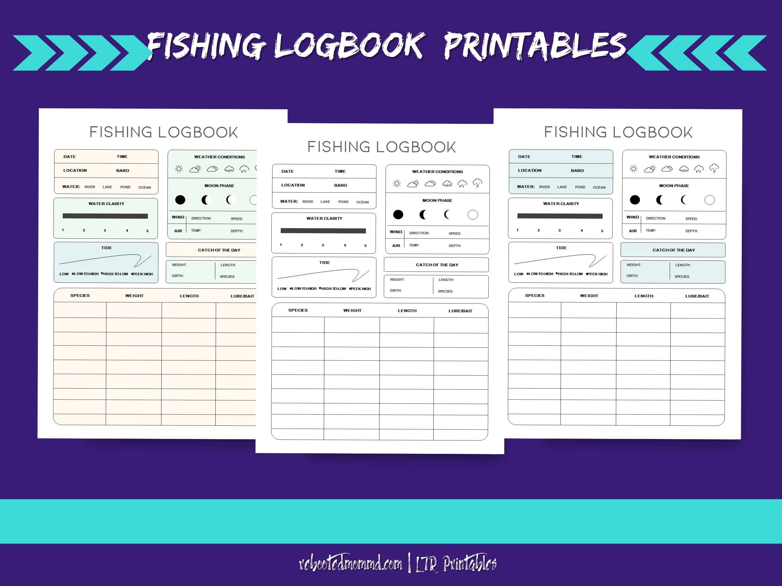 Fishing Logbook Printables Fishing Journal Fishing Planner Fishing