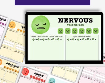 Kids Feelings Worksheets | Emotional Awareness, Mental Health (Digital Download)