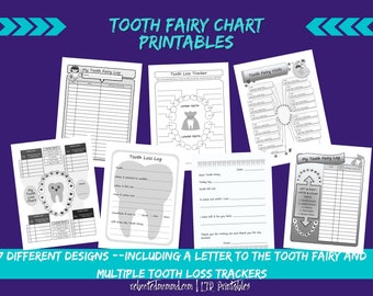 Tooth Fairy Chart Printables | Tooth Fairy Kit | Baby Tooth Loss Chart | Tooth Tracker| Tooth Fairy Letter| Immediate Download | Digital