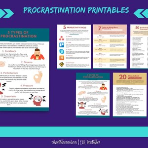 Procrastination Worksheet Printables Productivity Tips and Tools Beating Procrastination Worksheet Immediate Download Digital image 2