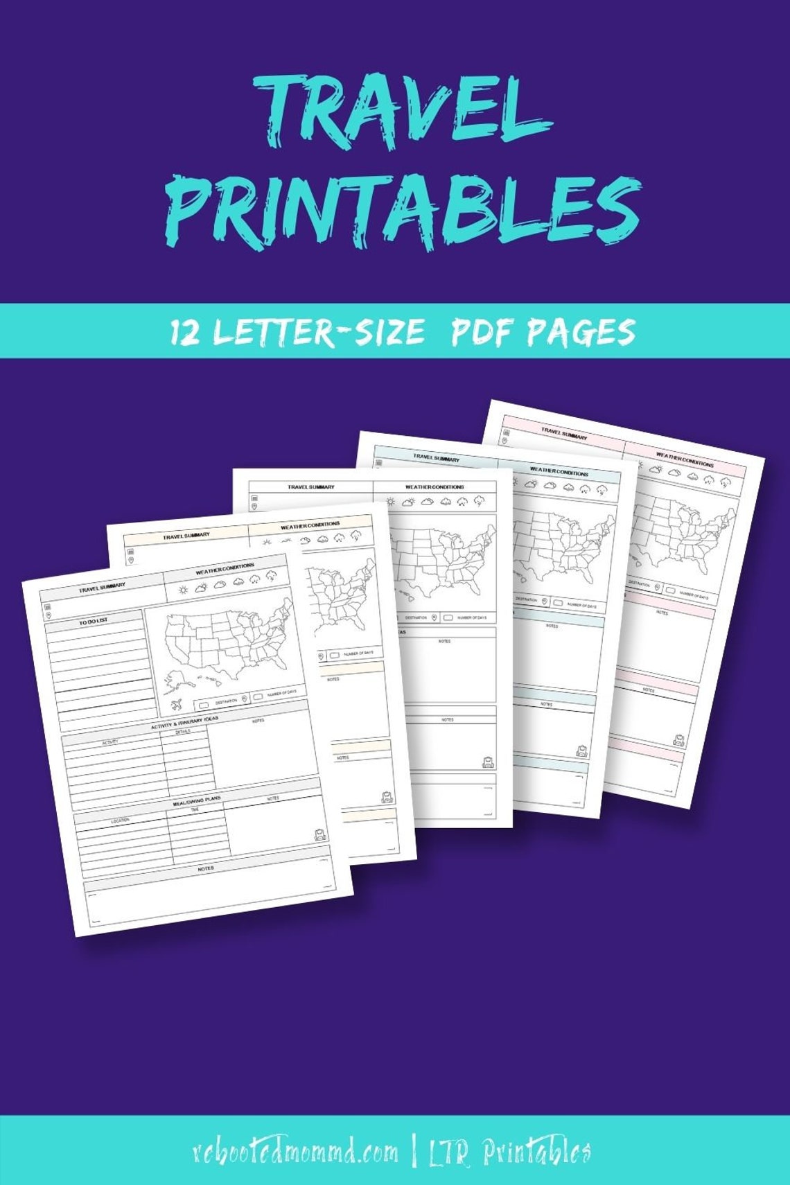 Travel Planner Printables Vacation Planning Road Trip - Etsy