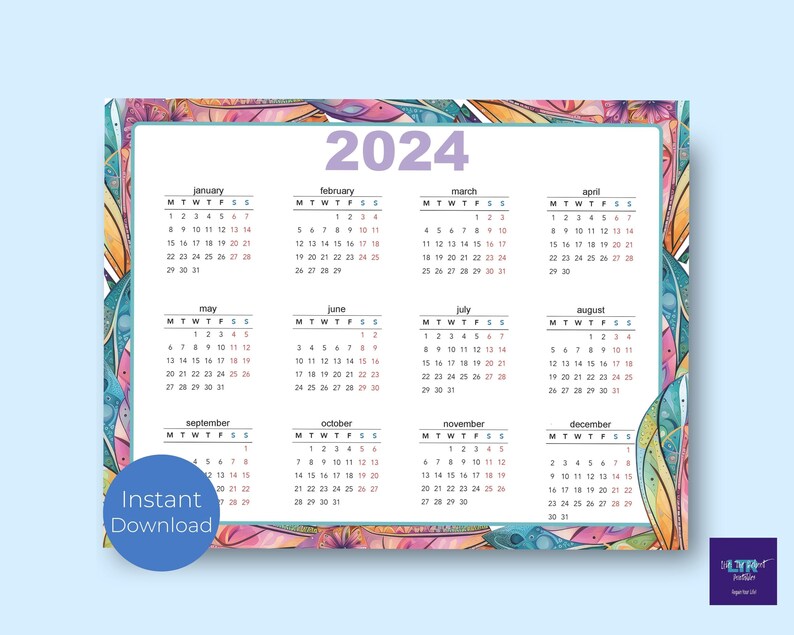 2024 Dragonfly Goal Tracker Printable Planner Monthly Calendar Vision Board Goal Tracker To-Do Lists Instant Download LTRPrintables image 3