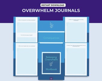 Releasing Overwhelm Journal | Probing Prompts | SelfCare | Mental Health Workbook | Immediate Download | Digital