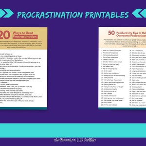 Procrastination Worksheet Printables Productivity Tips and Tools Beating Procrastination Worksheet Immediate Download Digital image 4