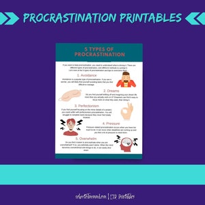 Procrastination Worksheet Printables Productivity Tips and Tools Beating Procrastination Worksheet Immediate Download Digital image 6