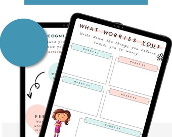Kids Emotional Awareness Worksheets: CBT Mental Health (Digital Download)