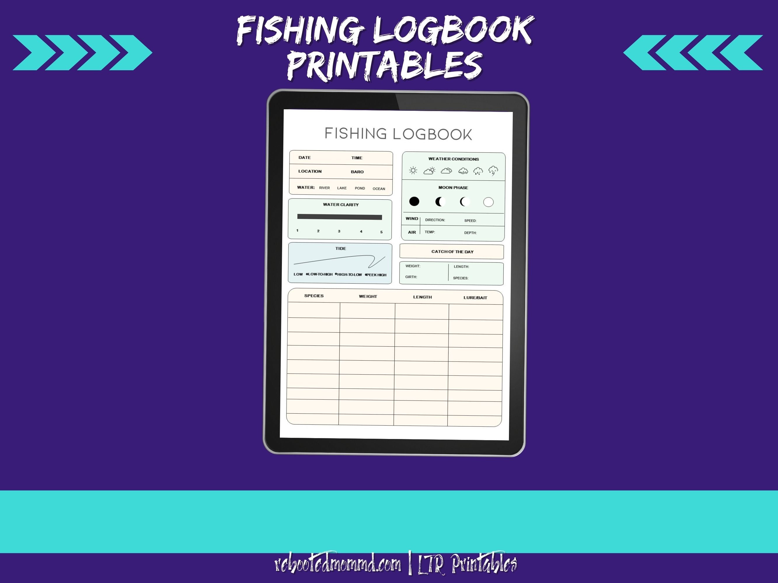 Fishing Logbook Printables | Fishing Journal | Fishing Planner ...