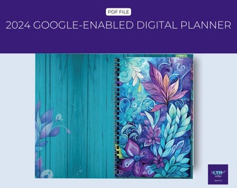 2024 Blue Google-Enabled Digital Planner| Monthly Calendar | Daily Linked Pages| To-Do Lists | Meal Planner |Instant Download |LTRPrintables