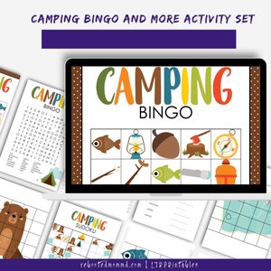 Camping Bingo and More Activity Set Fun Family Games for Camping Trips Printable PDF Instant Download image 7