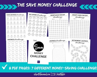 The Save Money Challenge Trackers for the Year| | Habit Printables | Self-Care| Immediate Download | Digital Worksheets