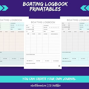 Boating Logbook Printables | Boating Journal | Boating Diary | Boating Notebook | Yacht Logbook ...