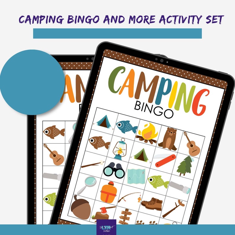 Camping Bingo and More Activity Set Fun Family Games for Camping Trips Printable PDF Instant Download image 2