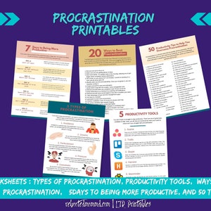 Procrastination Worksheet Printables Productivity Tips and Tools Beating Procrastination Worksheet Immediate Download Digital image 1