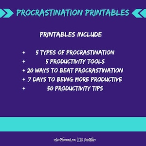 Procrastination Worksheet Printables Productivity Tips and Tools Beating Procrastination Worksheet Immediate Download Digital image 10