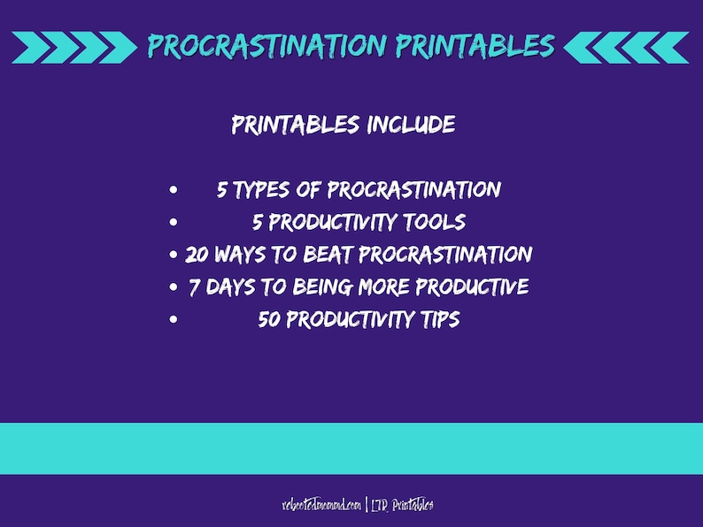 Procrastination Worksheet Printables Productivity Tips and Tools Beating Procrastination Worksheet Immediate Download Digital image 10