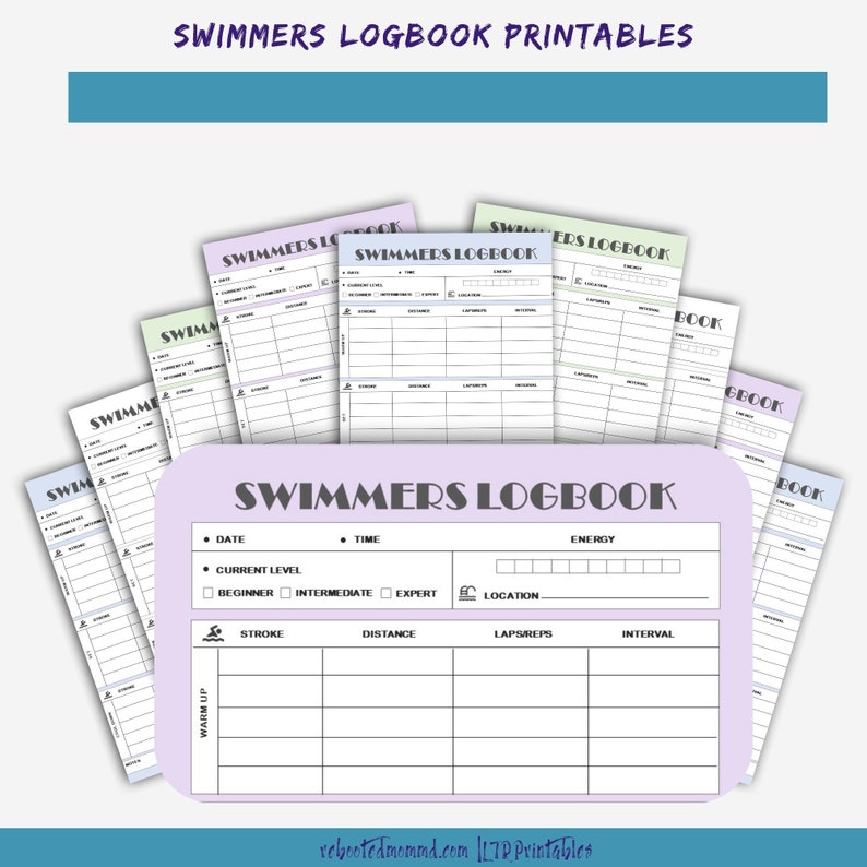 Swimmers Logbook Printables Swimmers Journal Swim Stroke Tracker Swim